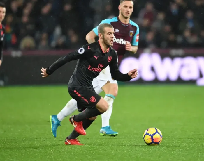 Framed Print : Jack Wilshere in Action: West Ham United vs Arsenal, Premier League 2017-18