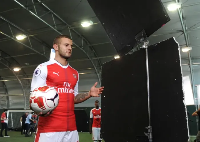 Framed Print : Jack Wilshere (Arsenal). Arsenal 1st Team Photocall Framed Print : Jack Wilshere (Arsenal). Arsenal 1st Team Photocall