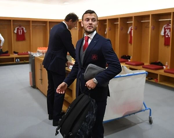 Jack Wilshere in Arsenal Changing Room Before Arsenal FC vs. 1. FC Koeln UEFA Europa League Match