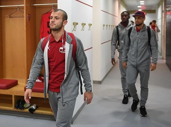Jack Wilshere in Arsenal Changing Room Before Arsenal vs Norwich City - Carabao Cup 4th Round, 2017-18