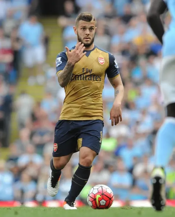 Framed Print : Jack Wilshere (Arsenal). Manchester City 2: 2 Arsenal