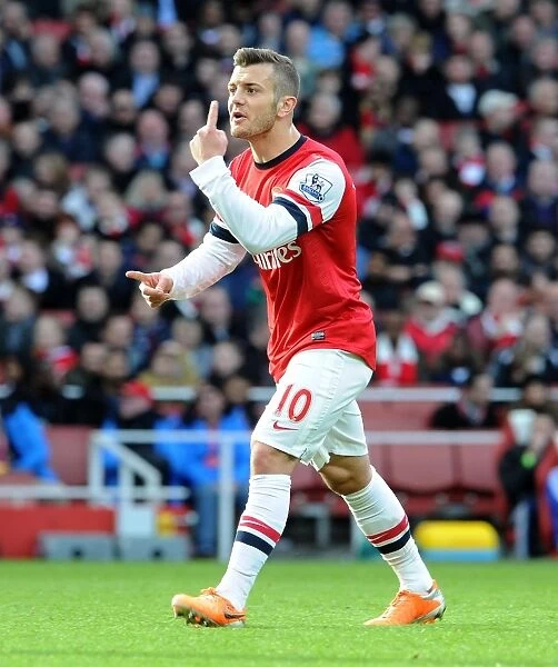 Jack Wilshere: Arsenal Midfielder in Action against Sunderland, Premier League 2013-14