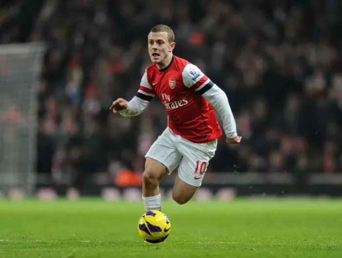 Framed Print : Jack Wilshere: Arsenal Midfielder in Action Against West Ham United, Premier League 2012-13