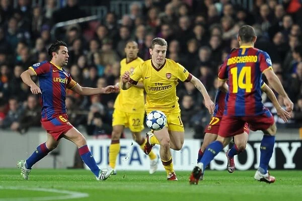 Jack WIlshere (Arsenal) Xavi (Barcelona). Barcelona 3: 1 Arsenal. UEFA Champions League