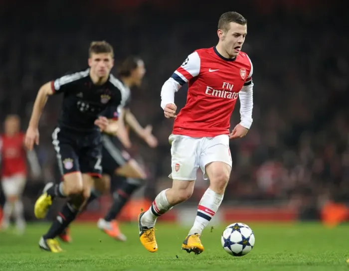 Framed Print : Jack Wilshere: Arsenal's Midfield Maestro Faces Bayern Munich in the UEFA Champions League
