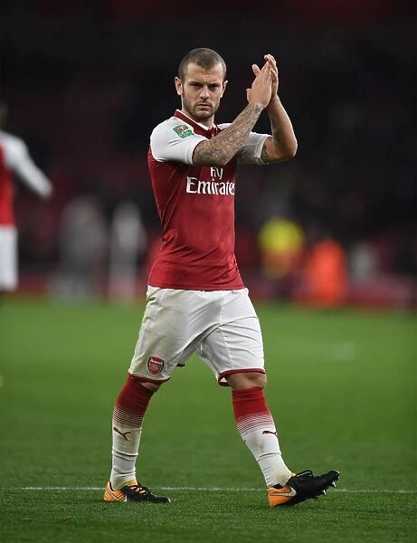 Jack Wilshere Celebrates with Arsenal Fans after Carabao Cup Win vs Norwich City, 2017