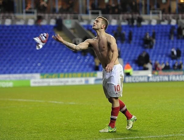 Jack Wilshere Celebrates with Fans: Reading vs Arsenal, Premier League 2012-13