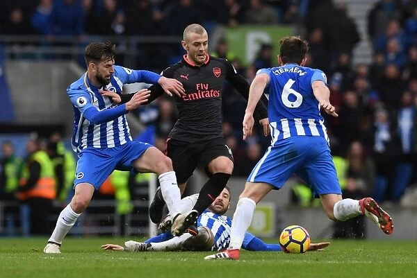 Jack Wilshere Clashes with Brighton Trio in Intense Arsenal Battle
