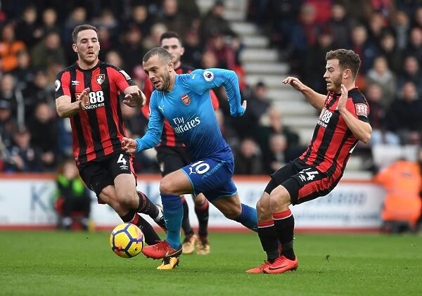 Jack Wilshere Clashes with Ryan Fraser and Dan Gosling in AFC Bournemouth vs Arsenal Premier League Match