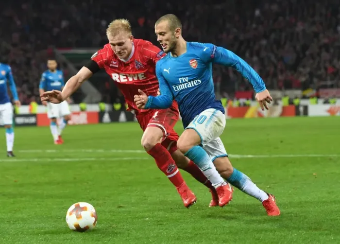 Framed Print : Jack Wilshere Dashes Past Fredrik Sorensen: Arsenal's Europa League Battle against 1. FC Koln Framed Print : Jack Wilshere Dashes Past Fredrik Sorensen: Arsenal's Europa League Battle against 1. FC Koln