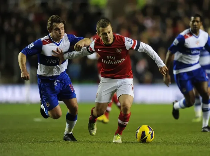 Framed Print : Jack Wilshere Dashes Past Jimmy Kebe: Reading vs Arsenal, Premier League 2012-13 Framed Print : Jack Wilshere Dashes Past Jimmy Kebe: Reading vs Arsenal, Premier League 2012-13