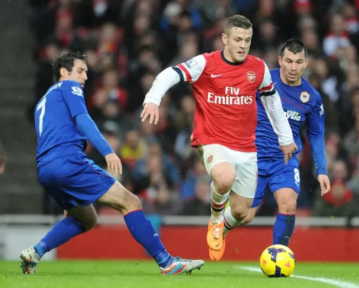 Framed Print : Jack Wilshere Faces Intense Pressure from Gary Medel and Peter Whittingham during Arsenal vs. Cardiff City (2013-14) Framed Print : Jack Wilshere Faces Intense Pressure from Gary Medel and Peter Whittingham during Arsenal vs. Cardiff City (2013-14)