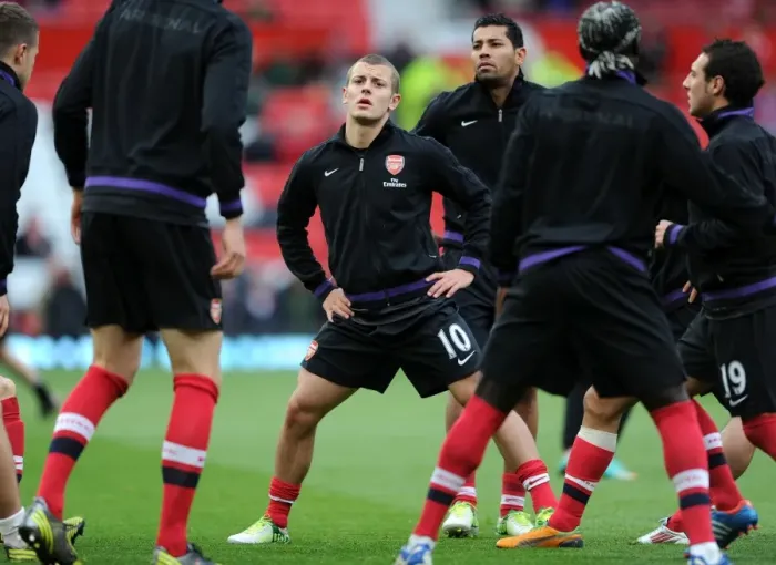 Framed Print : Jack Wilshere Gears Up: Manchester United vs. Arsenal, Premier League 2012-13
