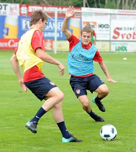 Jack Wilshere and Havard Nordveit (Arsenal). Arsenal Training Camp, Bad Waltersdorf