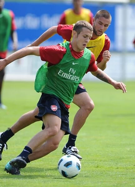 Jack Wilshere and Henri Lansbury (Arsenal). Arsenal Training Camp, Bad Waltersdorf