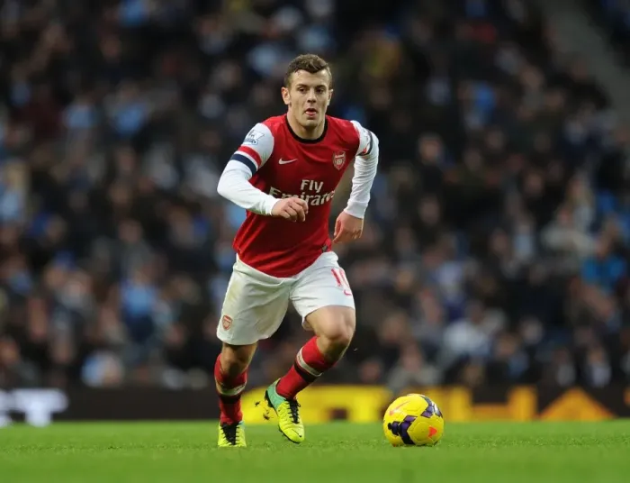 Framed Print : Jack Wilshere: Manchester City vs. Arsenal, Premier League, 2013-14