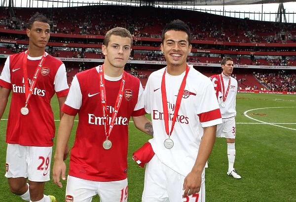 Jack Wilshere and Nico Yennaris (Arsenal). Arsenal 3: 2 Celtic. Emirates Cup Pre Season
