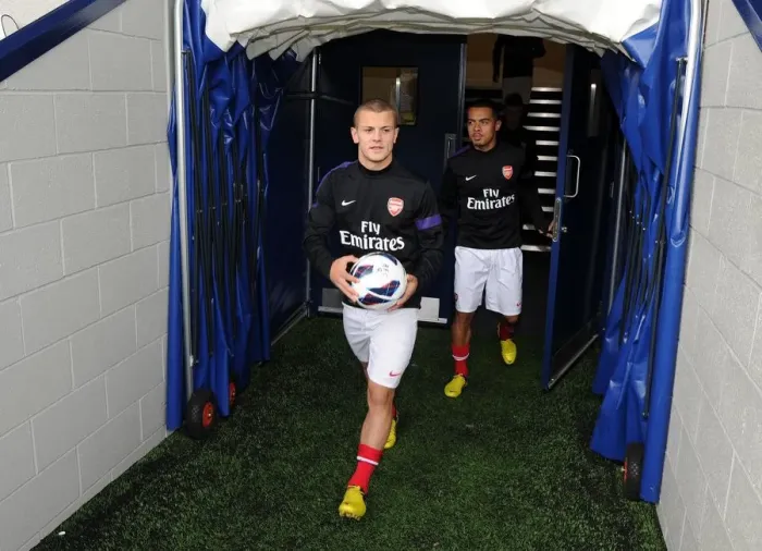 Framed Print : Jack Wilshere and Nico Yennaris (Arsenal). West Bromwich Albion U21 1: 0 Arsenal U21