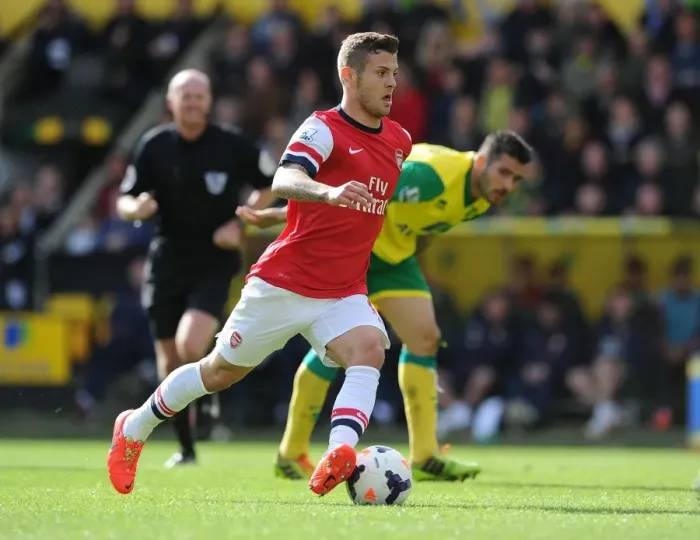 Framed Print : Jack Wilshere: Norwich City vs. Arsenal, Premier League 2013-14