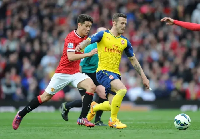 Framed Print : Jack Wilshere Outsmarts Ander Herrera: Premier League Battle at Old Trafford (2014-15) Framed Print : Jack Wilshere Outsmarts Ander Herrera: Premier League Battle at Old Trafford (2014-15)