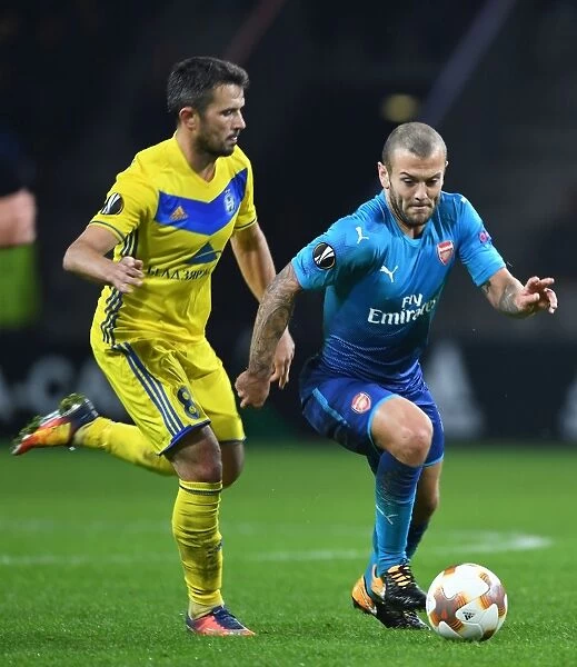 Jack Wilshere vs Aleksandr Volodko: Battle in the Europa League between Arsenal FC and BATE Borisov