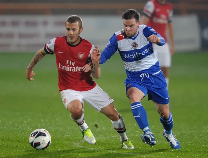 Framed Print : Jack Wilshere vs. Danny Guthrie: Arsenal U21 vs. Reading U21, 2012-13