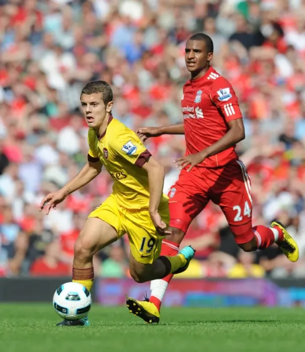 Framed Print : Jack Wilshere vs. David Ngog: Stalemate at Anfield, Premier League 2010-11