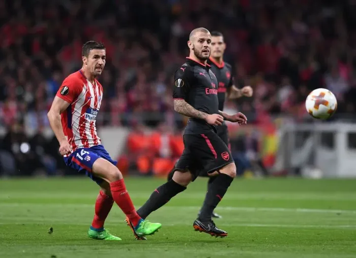 Framed Print : Jack Wilshere vs. Gabi: Battle in the Europa League Semi-Final Framed Print : Jack Wilshere vs. Gabi: Battle in the Europa League Semi-Final
