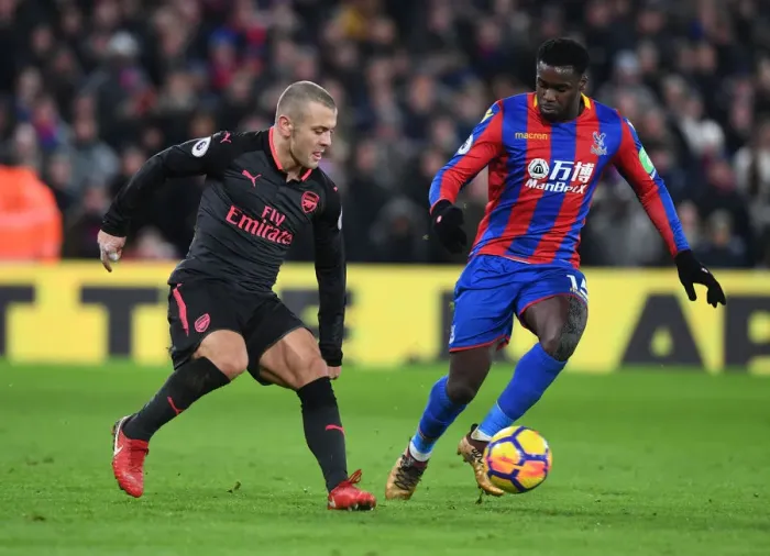 Framed Print : Jack Wilshere vs. Jeffrey Schlupp: Battle in the Midfield - Crystal Palace vs. Arsenal, Premier League 2017-18 Framed Print : Jack Wilshere vs. Jeffrey Schlupp: Battle in the Midfield - Crystal Palace vs. Arsenal, Premier League 2017-18