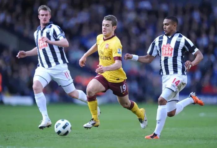 Framed Print : Jack Wilshere vs. Jerome Thomas: Thrilling Draw at The Hawthorns, Arsenal vs. West Bromwich Albion, Barclays Premier League, 2011