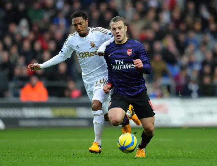Framed Print : Jack Wilshere vs. Jonathan de Guzman: Swansea v Arsenal - FA Cup Third Round Framed Print : Jack Wilshere vs. Jonathan de Guzman: Swansea v Arsenal - FA Cup Third Round