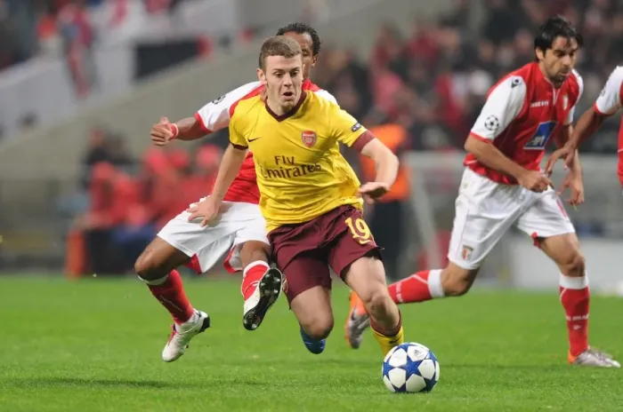 Framed Print : Jack Wilshere vs. Leandro Salino: Arsenal's Struggle Against Braga in UEFA Champions League