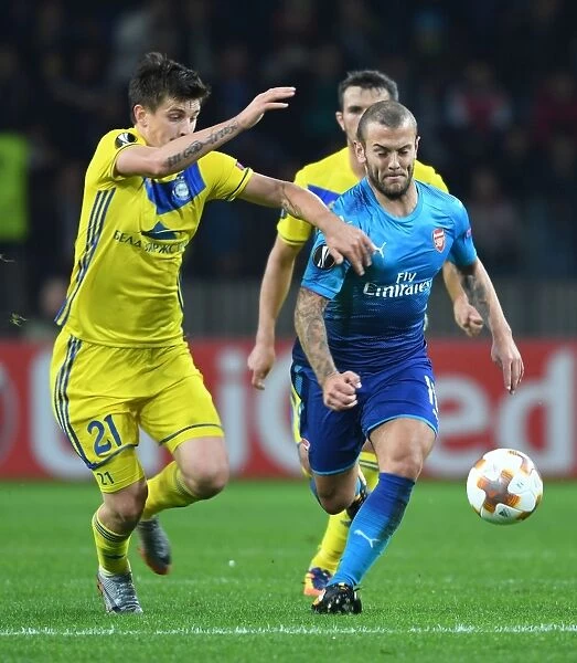 Jack Wilshere vs Stanislav Dragun: Battle in the Europa League between Arsenal FC and BATE Borisov