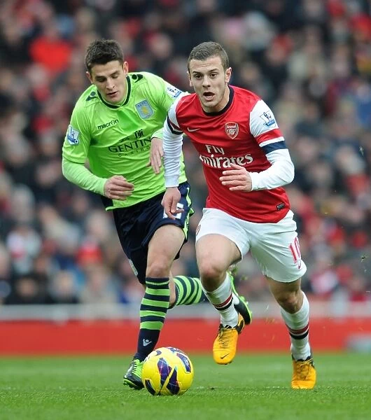 Jack Wilshere's Agile Past: Outmaneuvering Ashley Westwood, Arsenal vs Aston Villa, Premier League 2012-13