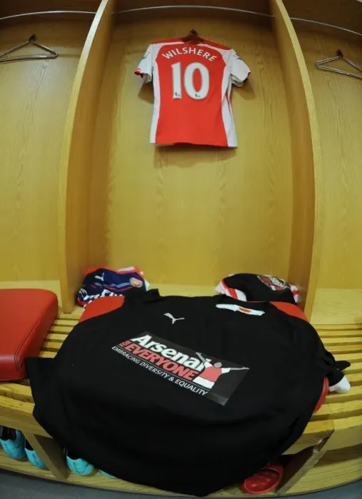 Framed Print : Jack Wilshere's Arsenal Changing Room: Arsenal v Hull City, Premier League 2014-15