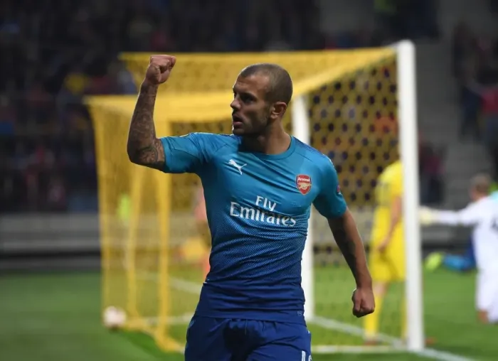 Framed Print : Jack Wilshere's Euphoric Moment: Arsenal's Goal in Europa League Against FC BATE Borisov, 2017 Framed Print : Jack Wilshere's Euphoric Moment: Arsenal's Goal in Europa League Against FC BATE Borisov, 2017