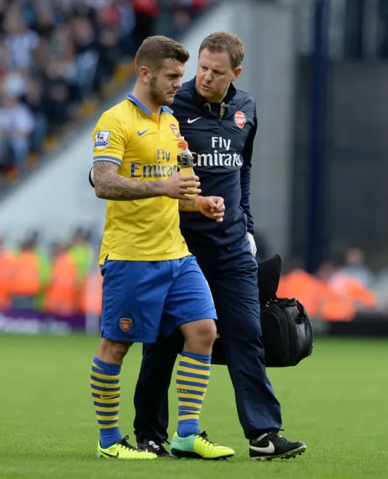 Framed Print : Jack Wilshere's Injury Treatment: Arsenal's Colin Lewin at West Bromwich Albion, 2013-14