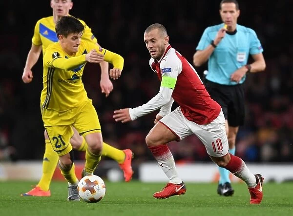 Jack Wilshere's Midfield Mastery: Overpowering Stanislav Dragun for Arsenal in Europa League Clash