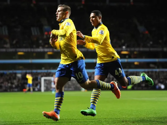Framed Print : Jack Wilshere's Stunner: Arsenal's Thrilling First Goal vs. Aston Villa (2013-14)