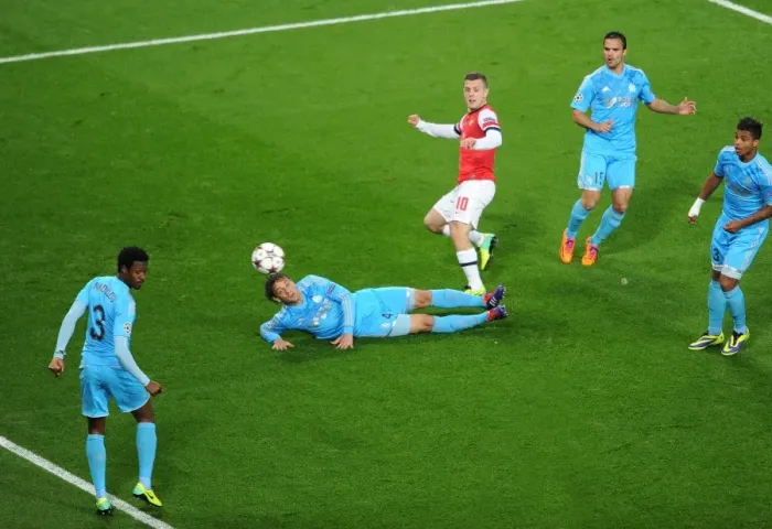 Framed Print : Jack Wilshere's Thrilling Winner: Arsenal vs. Marseille, UEFA Champions League, 2013
