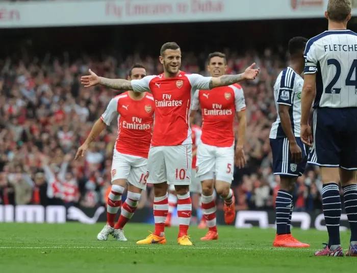 Framed Print : Jack Wilshere's Triumph: Arsenal's Game-Winning Goal vs. West Bromwich Albion (2014-15)