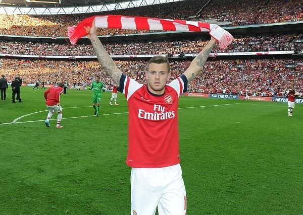 Jack Wilshere's Triumphant FA Cup Celebration: Arsenal's Victory at Wembley Stadium (2014)