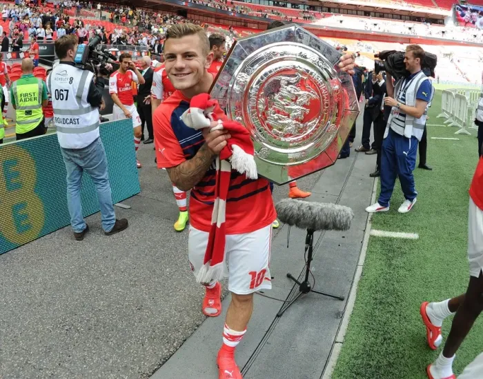 Framed Print : Jack Wilshere's Triumphant Moment: Arsenal vs Manchester City - FA Community Shield 2014 / 15 Framed Print : Jack Wilshere's Triumphant Moment: Arsenal vs Manchester City - FA Community Shield 2014 / 15
