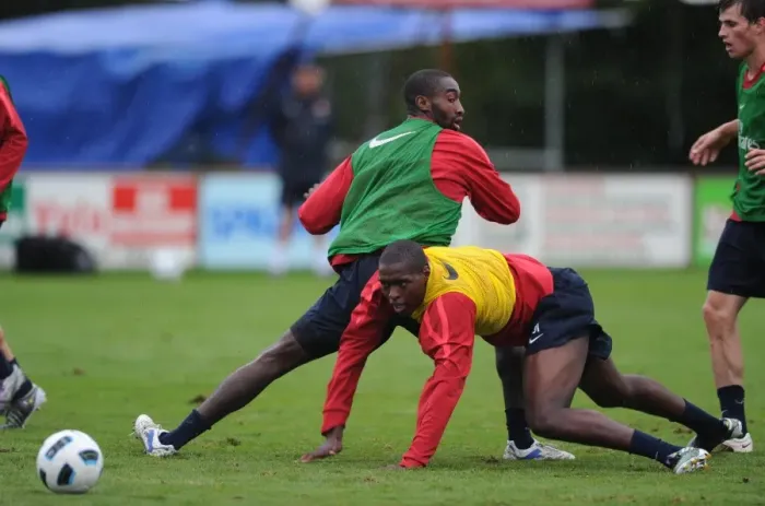 Framed Print : Jay Emmauel Thomas and Johan Djourou (Arsenal). Arsenal Training Camp, Bad Waltersdorf Framed Print : Jay Emmauel Thomas and Johan Djourou (Arsenal). Arsenal Training Camp, Bad Waltersdorf