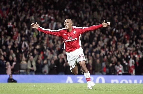 Jay Simpson celebrates scoring his and Arsenals 2nd goal