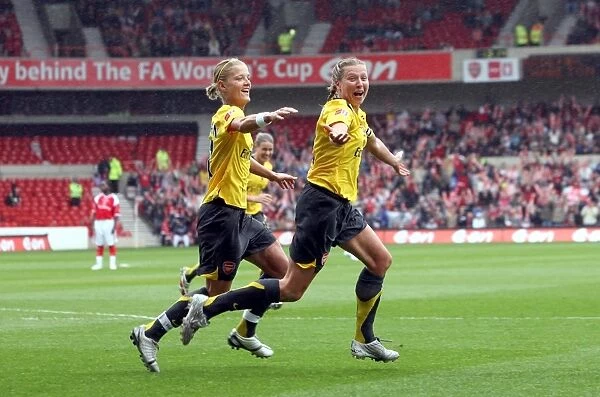 Jayne Ludlow and Katie Chapman: Celebrating Arsenal's Second Goal in FA Cup Final Victory