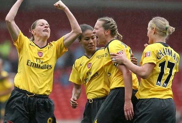 Jayne Ludlow and Teammates Celebrate Arsenal's Second Goal in FA Cup Final Victory (2007)