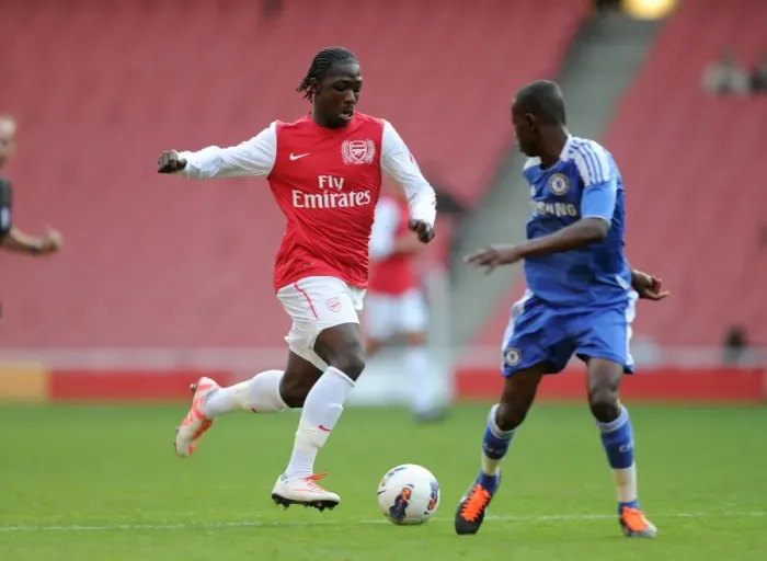 Framed Print : Jeffrey Monakana (Arsenal) Adam Nditi (Chelsea). Arsenal U18 1: 0 Chelsea U18 Framed Print : Jeffrey Monakana (Arsenal) Adam Nditi (Chelsea). Arsenal U18 1: 0 Chelsea U18