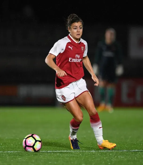 Framed Print : Jemma Rose in Action: Arsenal Women vs. Everton Ladies Pre-Season Clash