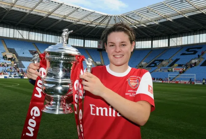 Framed Print : Jennifer Beattie (Arsenal) with the FA Cup Trophy. Arsenal Ladies 2: 0 Bristol Academy Framed Print : Jennifer Beattie (Arsenal) with the FA Cup Trophy. Arsenal Ladies 2: 0 Bristol Academy